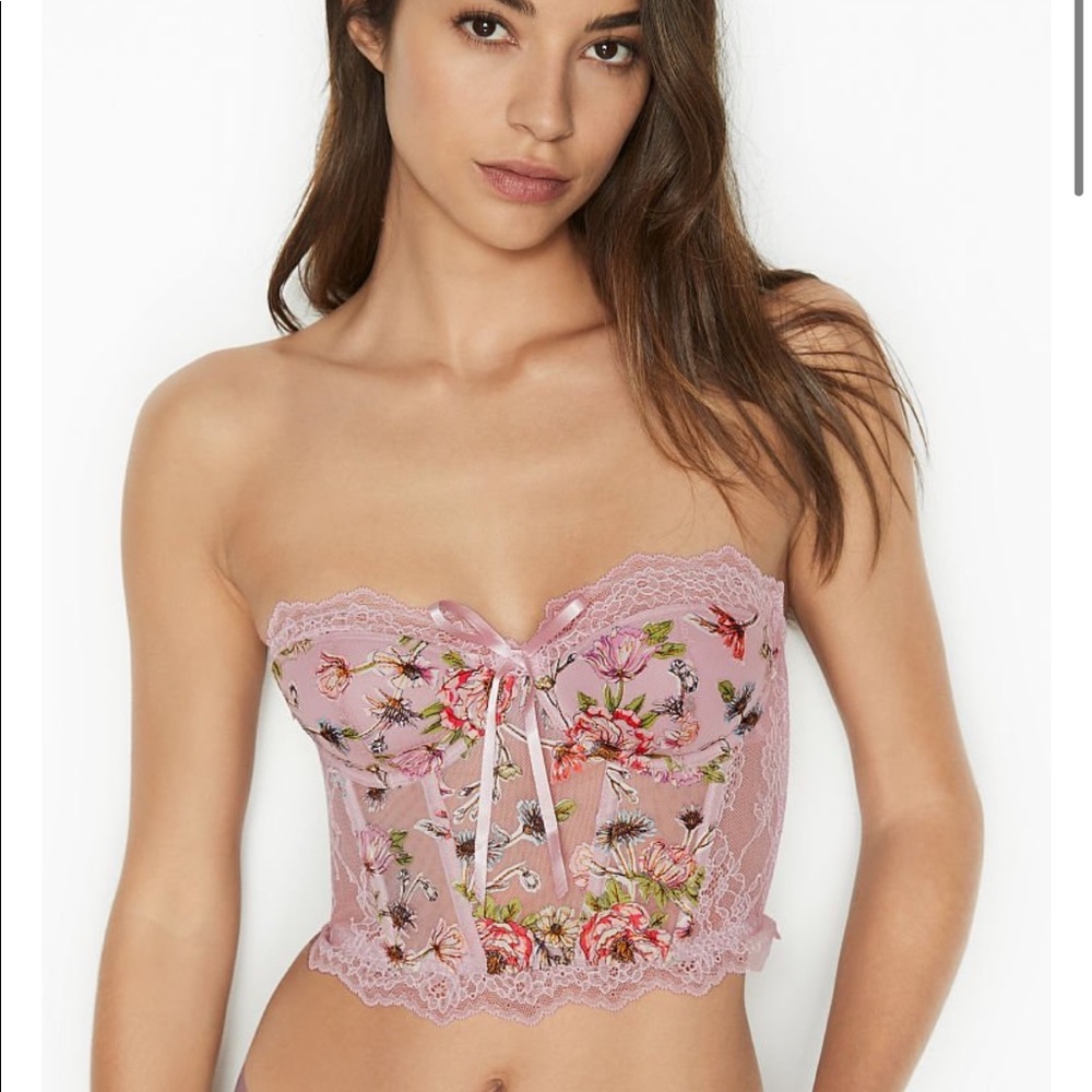 Victoria secret purple floral 34C bra top bustier